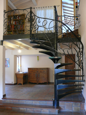 escalier colimaçon  fer forgé art nouveau-Sous titre Item