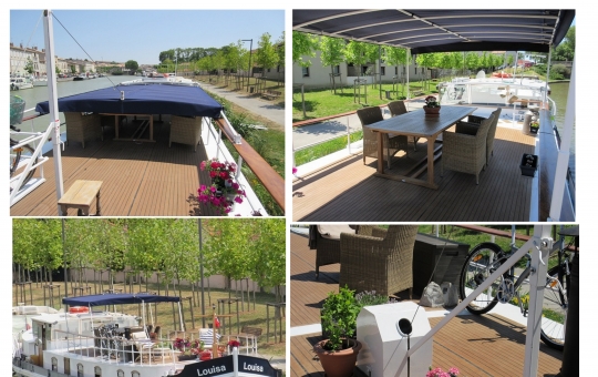 Pergola escamotable de péniche-